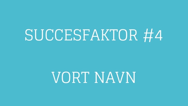 Succesfaktor #4 Vort navn